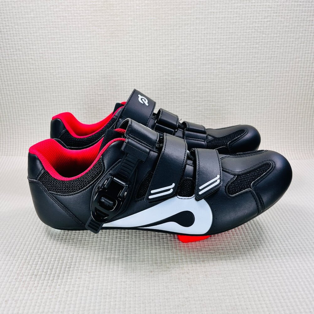 Peloton Black Cycling Shoes with White & Pink Accents